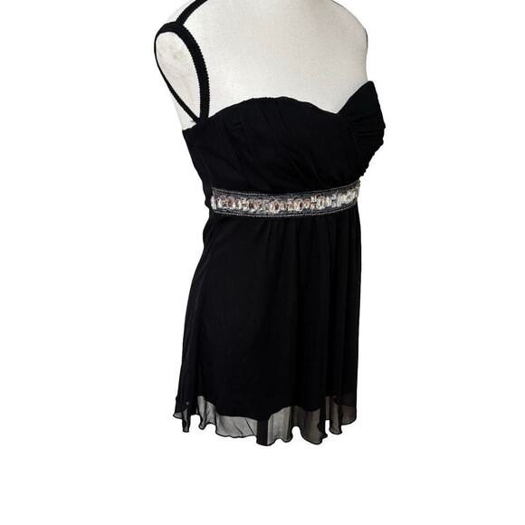 Y2K STRAPLESS RHINESTONE BELT FLOWY GLAM FAIRY BLOUSE TOP LARGE NWT. - Picture 5 of 7